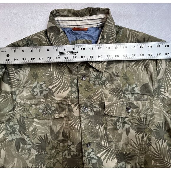 Tommy Bahama Mens 2XL Boracay Como Camo Trucker Jacket Tea Leaf Green Pockets - Picture 5 of 8